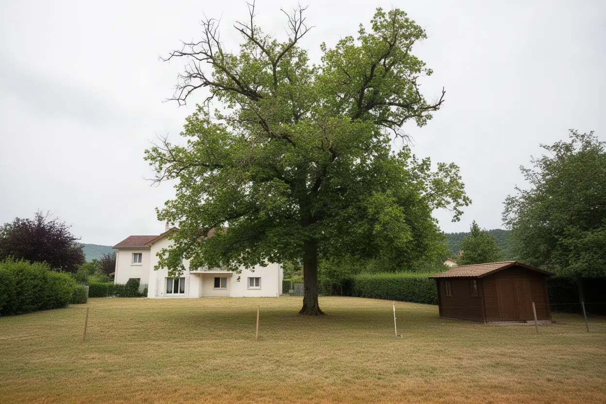 Arbre dépérissant avant abattage à Fontaine