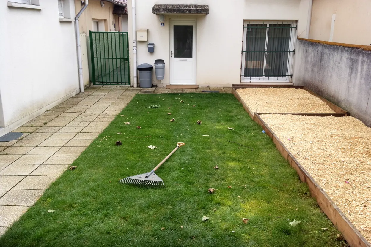 Jardin dégagé après broyage à Seyssinet-Pariset